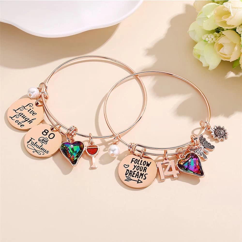 Elegant Charm Bracelets for Women - Thoughtful Birthday Gifts for All Ages, Ideal for Daughters, Sisters, Friends, Teen Girls, Mothers, and Grandmothers