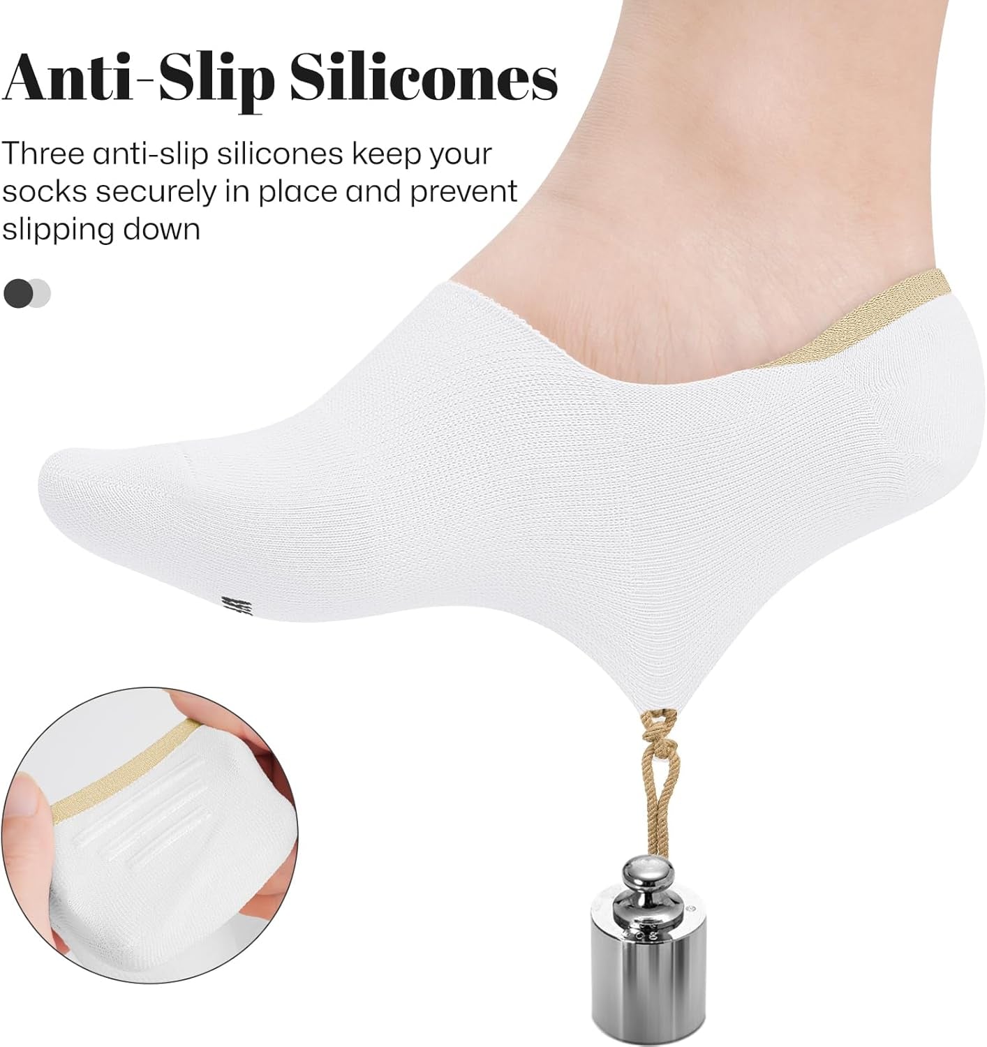 Women's Non-Slip No Show Low Cut Socks - Available in 4 or 8 Pair Sets
