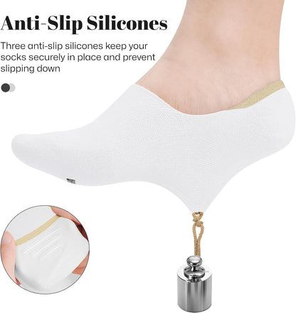 Women's Non-Slip No Show Low Cut Socks - Available in 4 or 8 Pair Sets